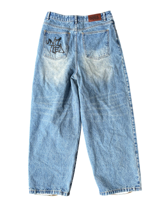 Mud wash blue baggy jeans (pre orders)