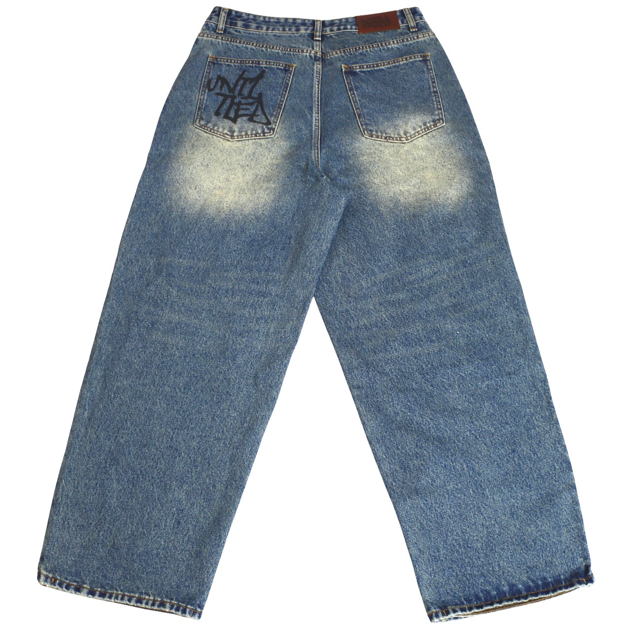 Mud wash blue baggy denim