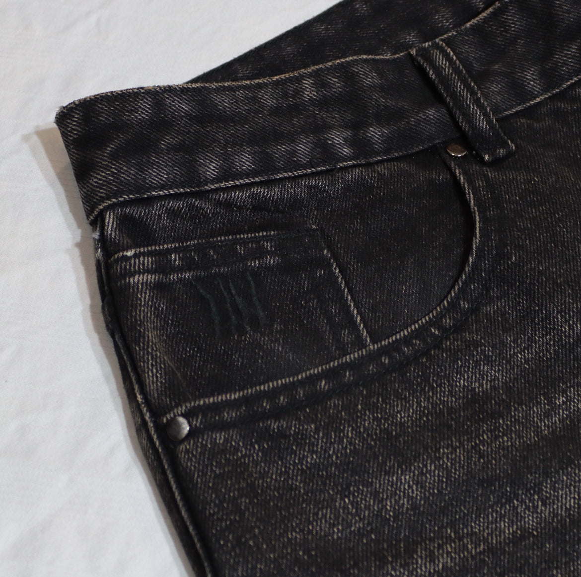 Black mud wash baggy denim