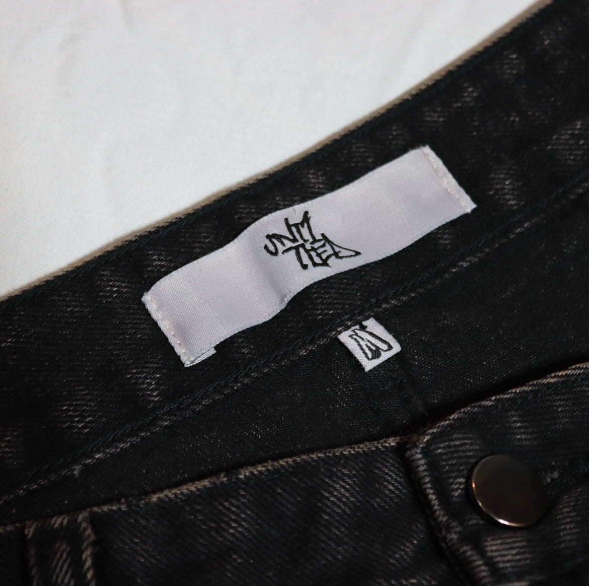 Black mud wash baggy denim